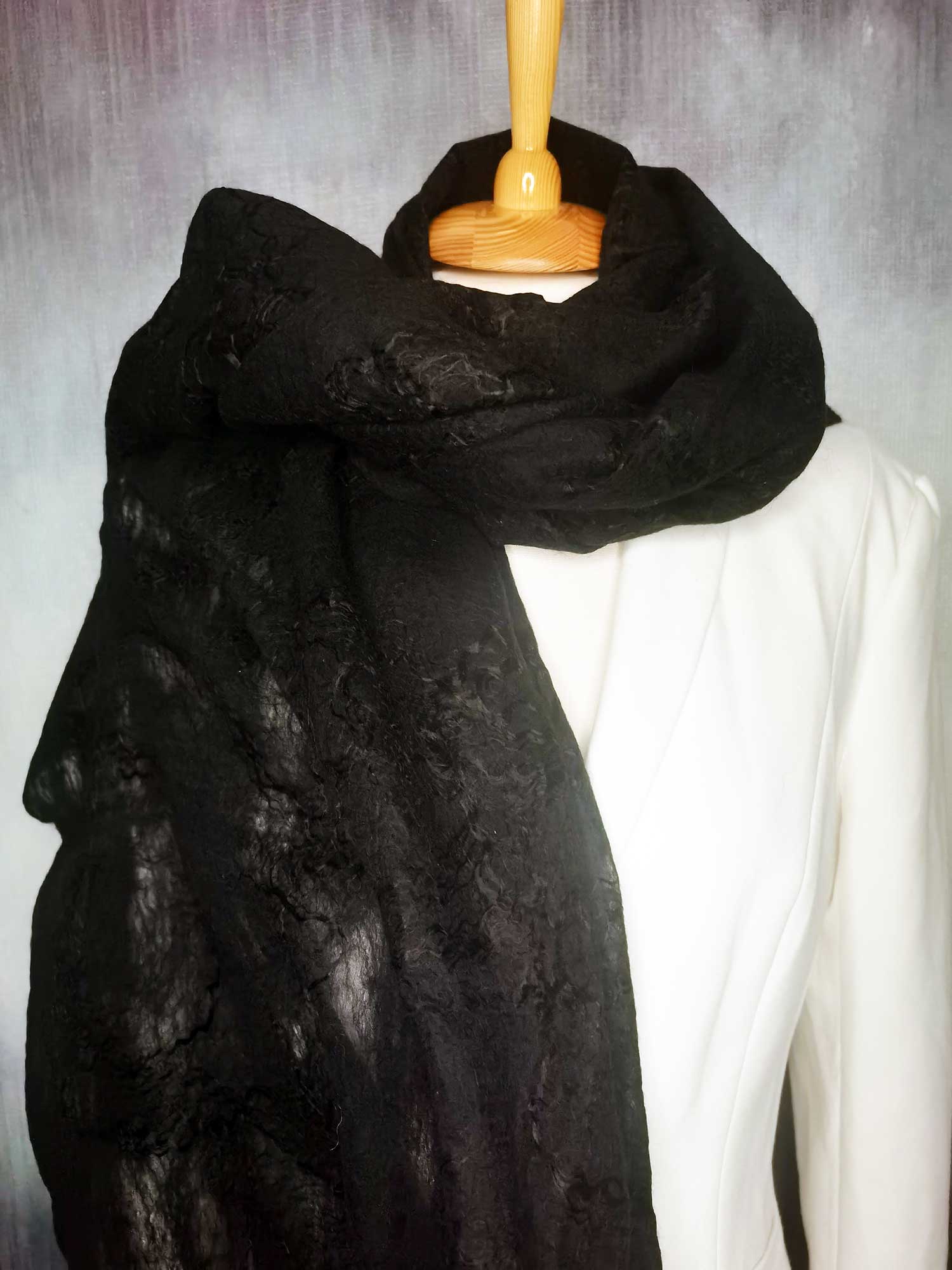 Палантин шелк шерсть эксклюзивный женский - 1