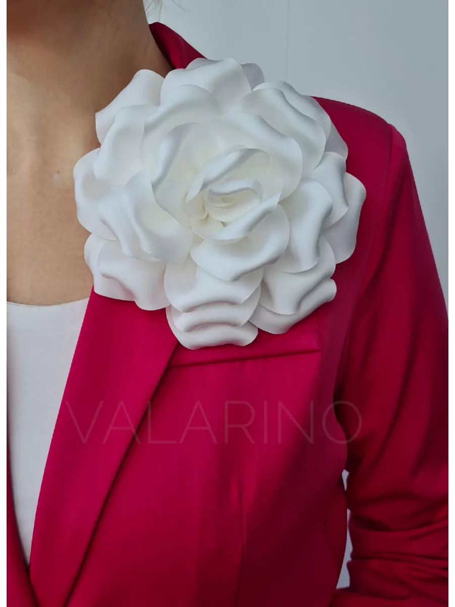 Брошь из ткани большая «Цветок-Бант» — стильный женский аксессуар - 1