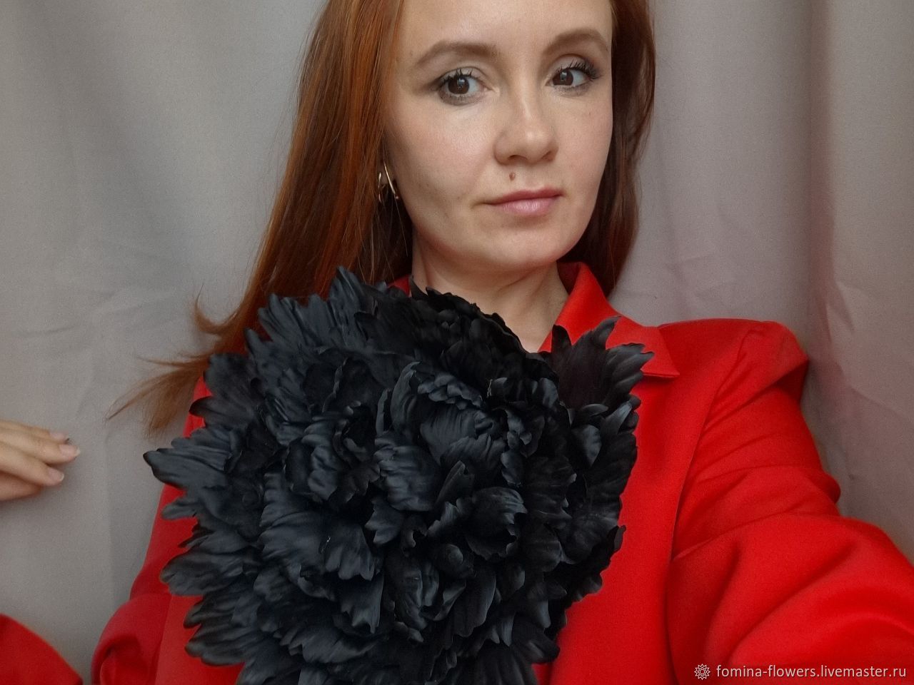 Брошь цветок из шелка, анютины глазки сиреневые - 1