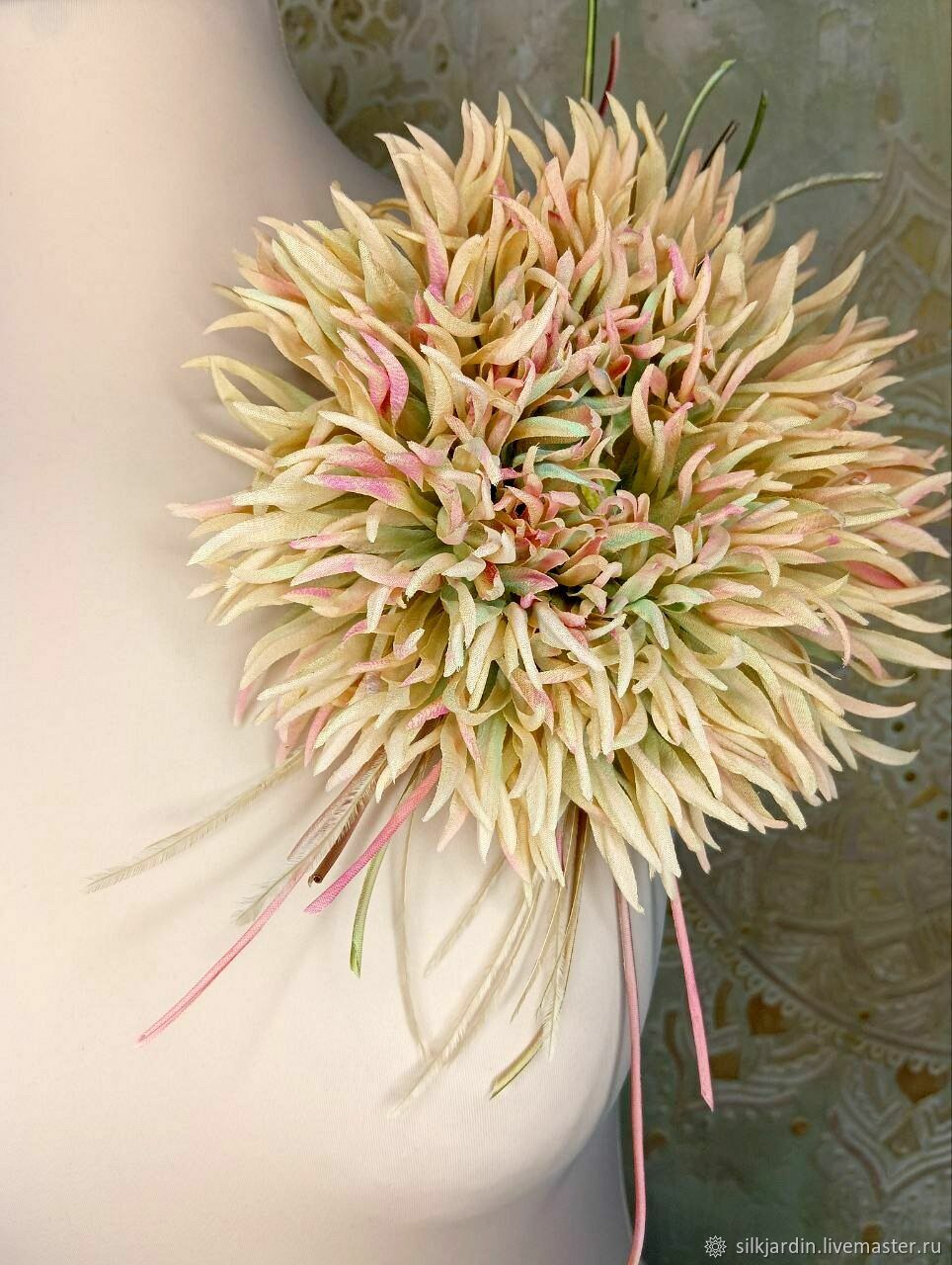 Брошь цветок из фетра, ромашка желтая - 1