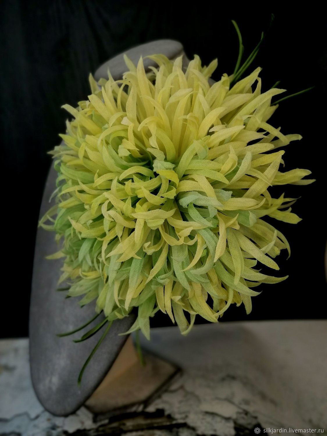 Брошь цветок из шелка, орхидея фиолетовая - 1