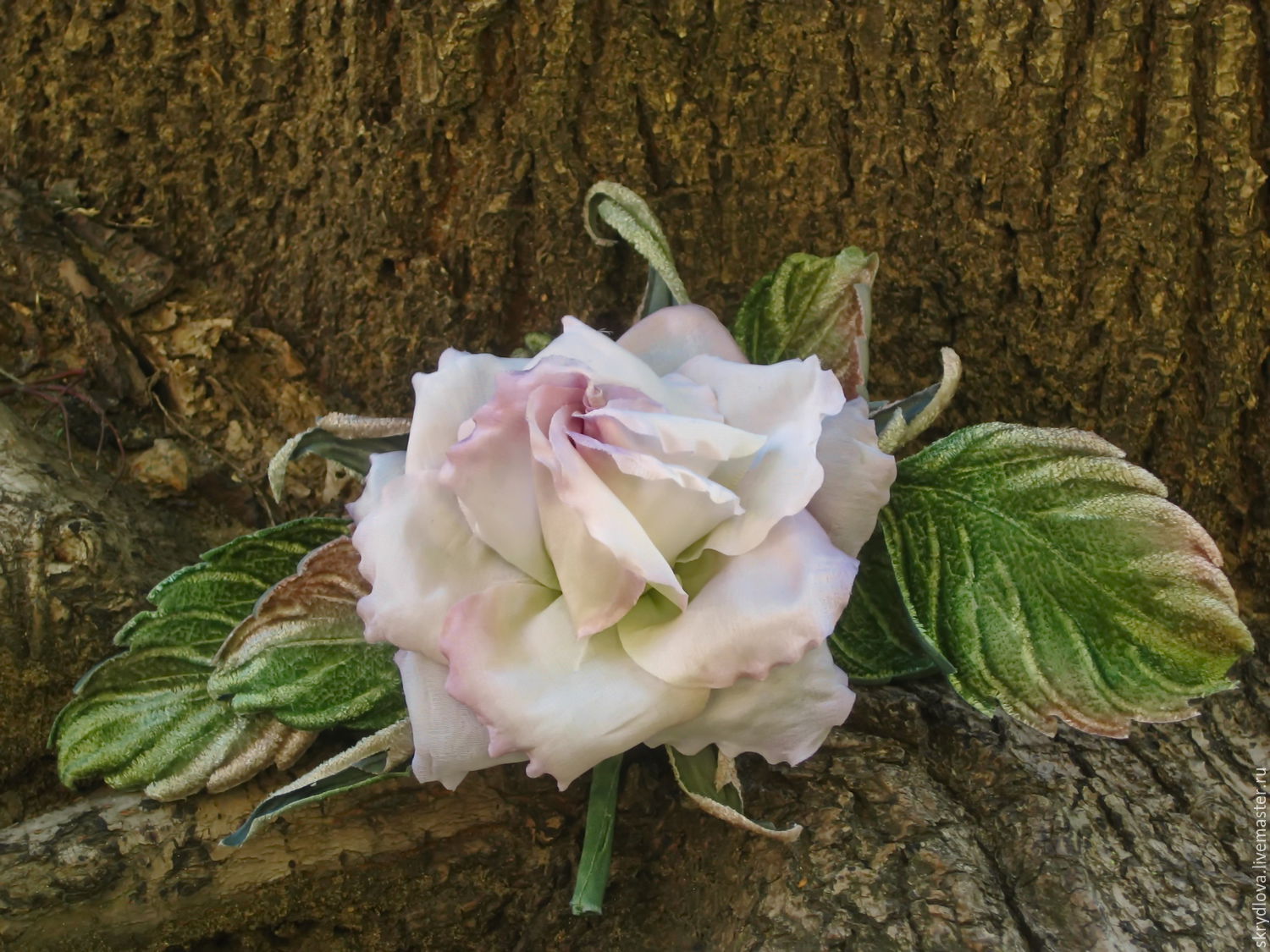 рошь цветок из ткани ручной работы для платья, пиджака и блузки - 1