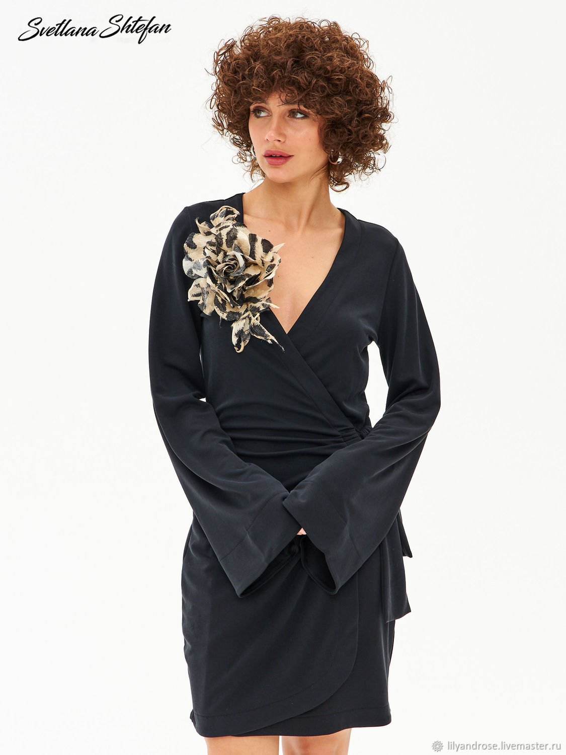 Брошь цветок из ткани и шифона с мастер-классом по изготовлению - 1