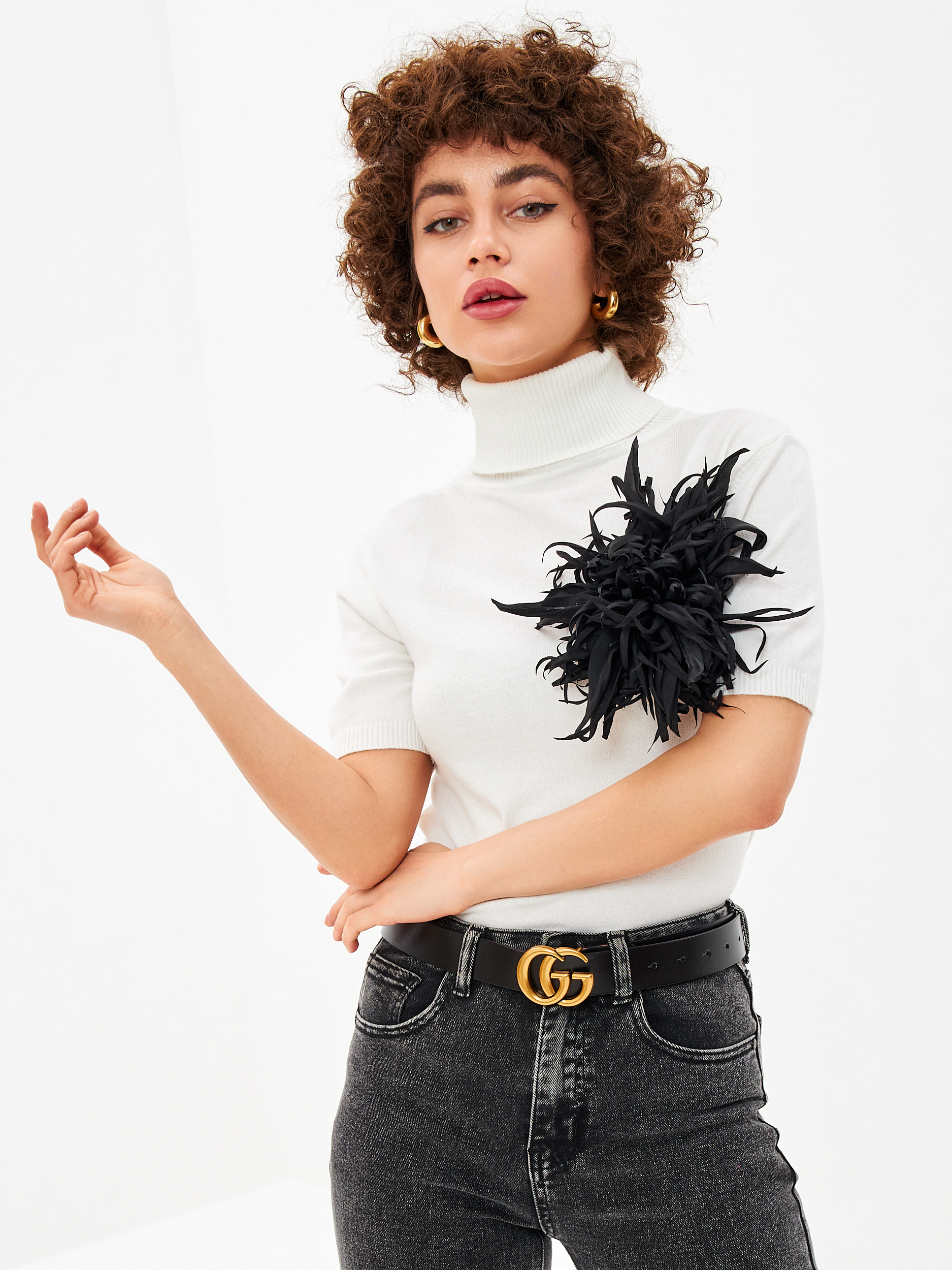 Брошь цветок крупного формата для вечерних мероприятий - 1