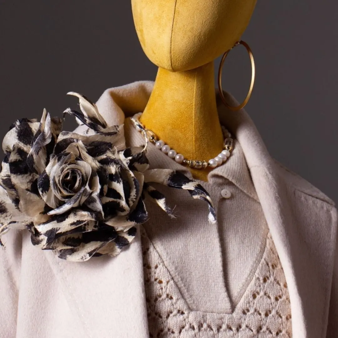 Леопардовая брошь цветок - 1