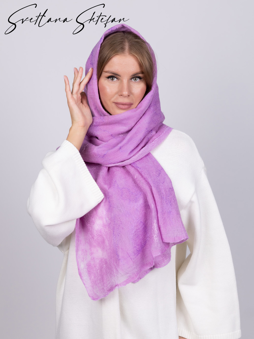 Палантины из шелка и шерсти SVETLANA SHTEFAN - 1