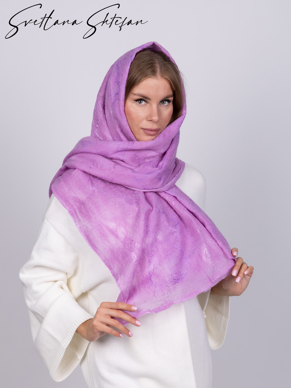 Палантины из шелка и шерсти SVETLANA SHTEFAN - 4