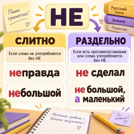 НЕ слитно и раздельно - тренажёр по русскому языку