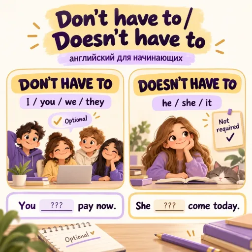 Don't have to / Doesn't have to - английский для начинающих