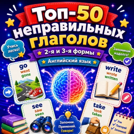 Топ-50 неправильных глаголов английского: 2-я и 3-я формы