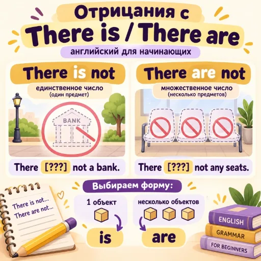 Отрицания с There is / There are - английский для начинающих