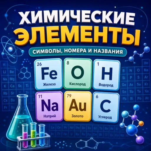 Химические элементы: символы, номера и названия