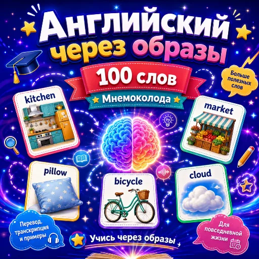Английский через образы: ещё 100 слов. Мнемоколода