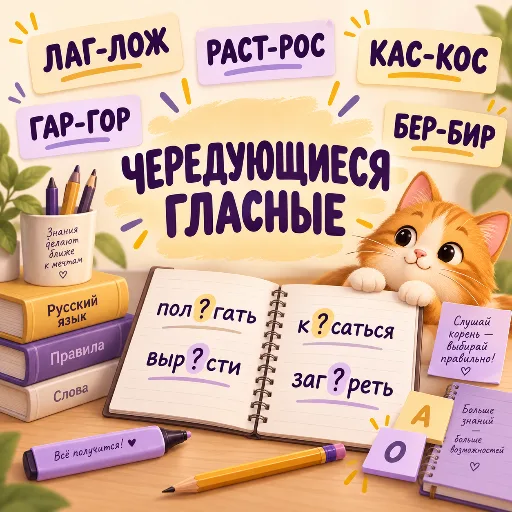 Чередующиеся гласные в корне - правила и упражнения