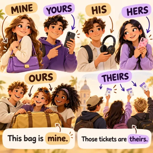 Притяжательные местоимения: mine, yours, his, hers, ours, theirs