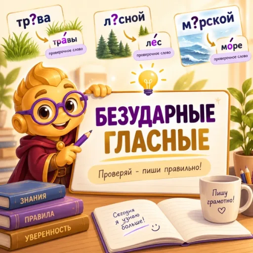 Безударные гласные в корне слова - тренажёр по русскому языку