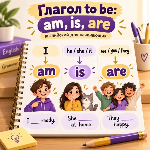 Глагол to be: am, is, are - английский для начинающих