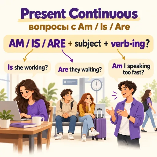 Present Continuous - вопросы с Am / Is / Are