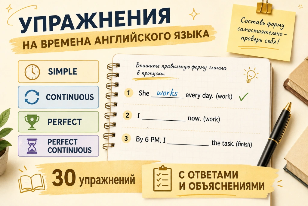 Упражнения на времена английского языка с ответами