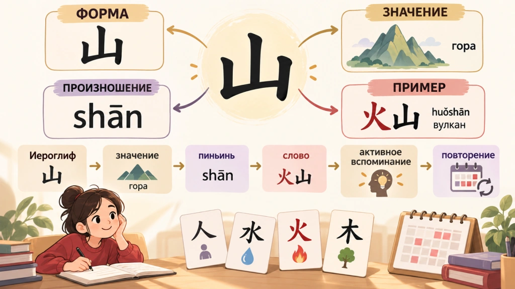 Как учить китайские иероглифы - форма, значение, пиньинь и примеры