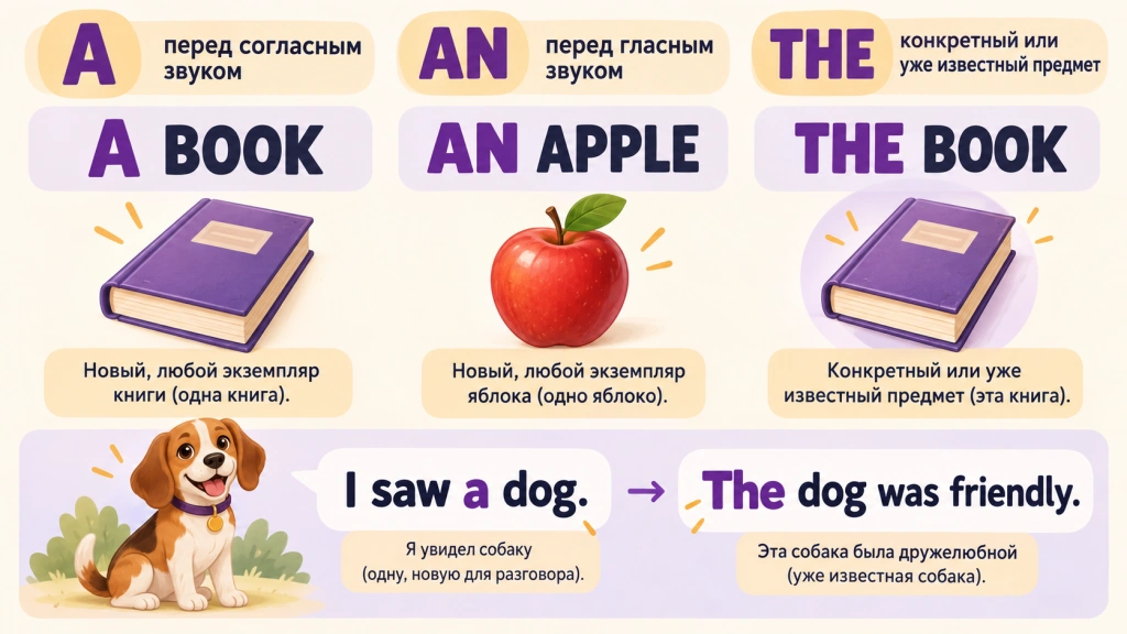 Артикли A, An и The в английском языке - правило с примерами