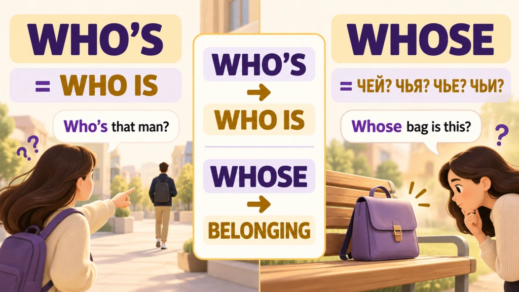 Who's или Whose - разница между Who is и вопросом о принадлежности