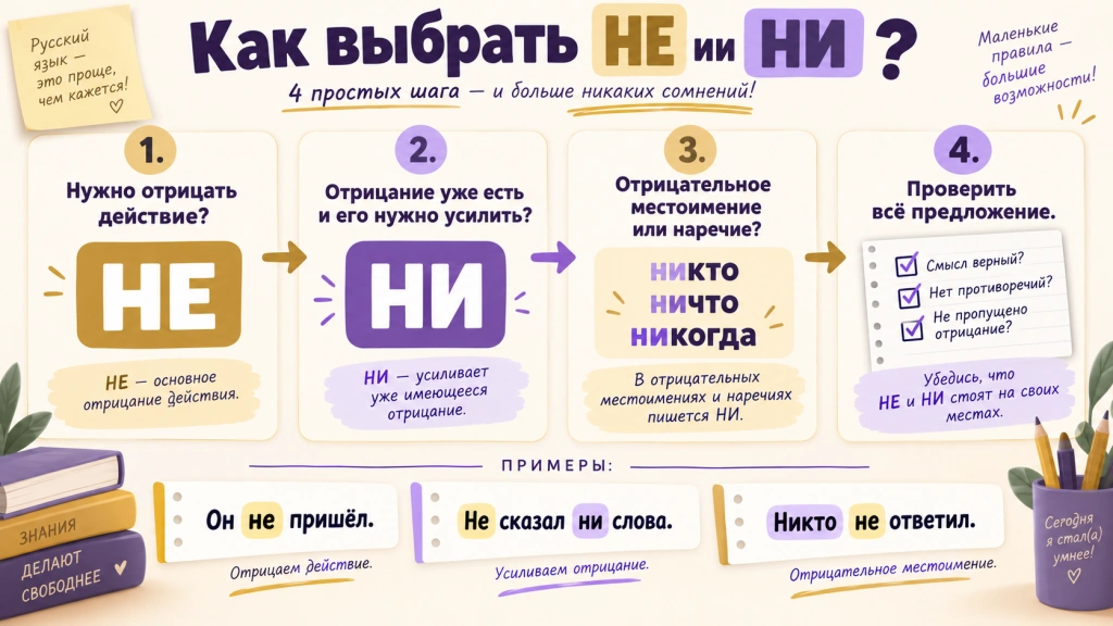 Как различать НЕ и НИ в предложении