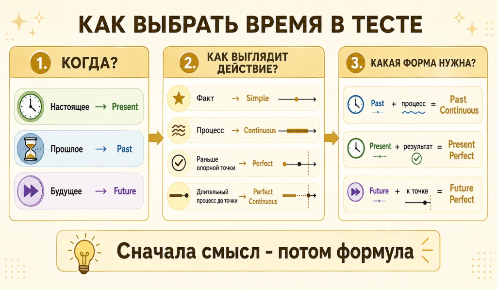 Как выбрать правильное время английского языка в тесте