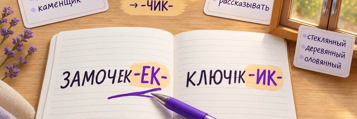 Суффиксы русского языка - как выбрать правильное написание