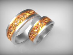 помолвочные кольца золотые 3D модель