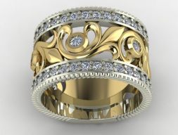 помолвочное кольцо с бриллиантами 3D модель