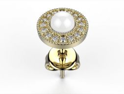 Серьги с жемчужным ореолом в винтажном стиле 3D модель