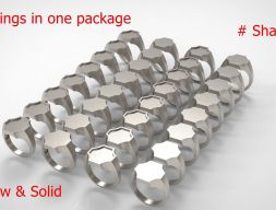 Signet Men Ring Pack № 05 3D модель