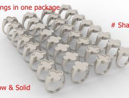 Signet Men Ring Pack № 09 3D модель