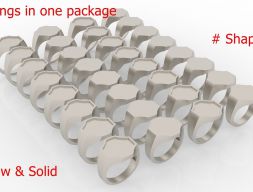 Signet Men Ring Pack No 11 3D модель