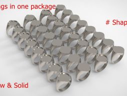 Signet Men Ring Pack No 17 3D модель