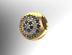 Шарик с 3 боковыми камнями 3D модель