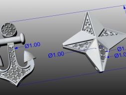 якорь и компасная роза 3D модель