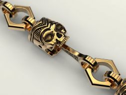 Браслет или цепочка Piston Skull 3D модель