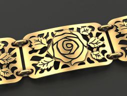 Пластинчатый браслет с розами 3D модель