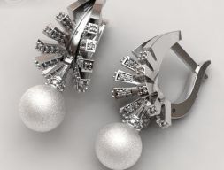 Cleopatra Pearl Earrings светлая 3D модель