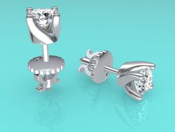 Diamond Earrings спиральные мешочки без замков 3D модель