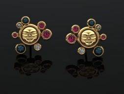 Серьги Moon Face Stud 3D модель