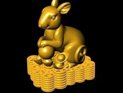 3D Золотая мышь для подвески с кольцом Lucky Sculpture 3D модель