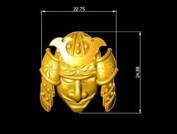 TJ 51 3D Golden Samurai For Ring Pendant Watch Decor 3D модель