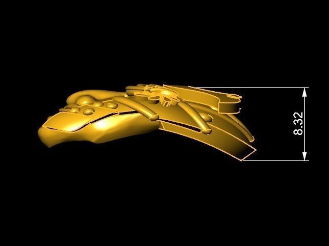 TJ 51 3D Golden Samurai For Ring Pendant Watch Decor 3D модель