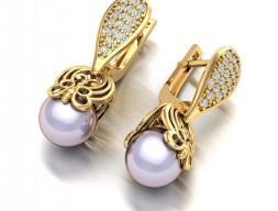 Серьги Жемчуг комплект 3D модель