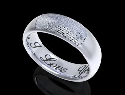 Мужское кольцо с отпечатками пальцев с выгравированной внутри моделью - CC97-M 3D модель