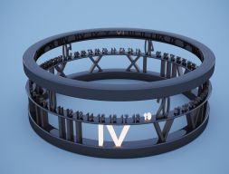 Ювелирное кольцо с часами 3D модель