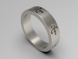Кольцо с логотипом Prince Sott Love в американском размере 3D модель